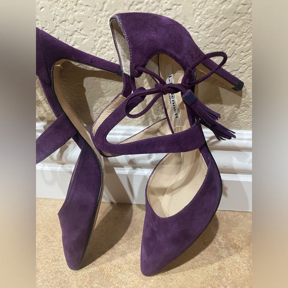 L.K.Bennett London Purple Suede 3inch Heels With Strap Made In Spain Sz36 - Picture 13 of 13